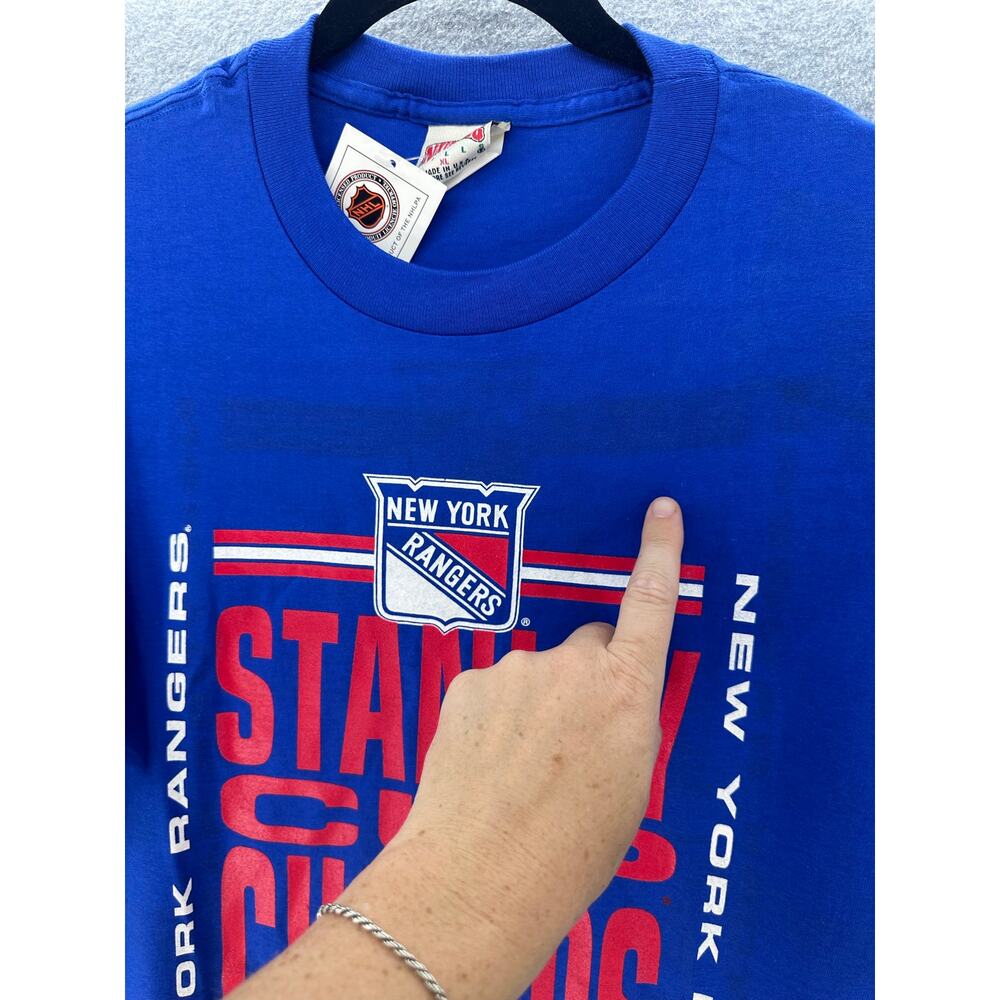 Nutmeg Mills Unisex XL VTG NWT Stanley Cup Champ Shirt 1994 New York Rangers NHL - Picture 6 of 12